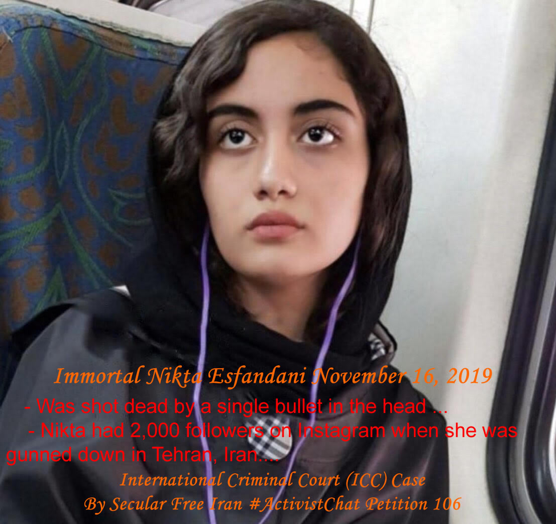 MUST ACT NOW Stop Genocide in Spirit of Secular Brave Daughters of Free Iran Nikta & Neda